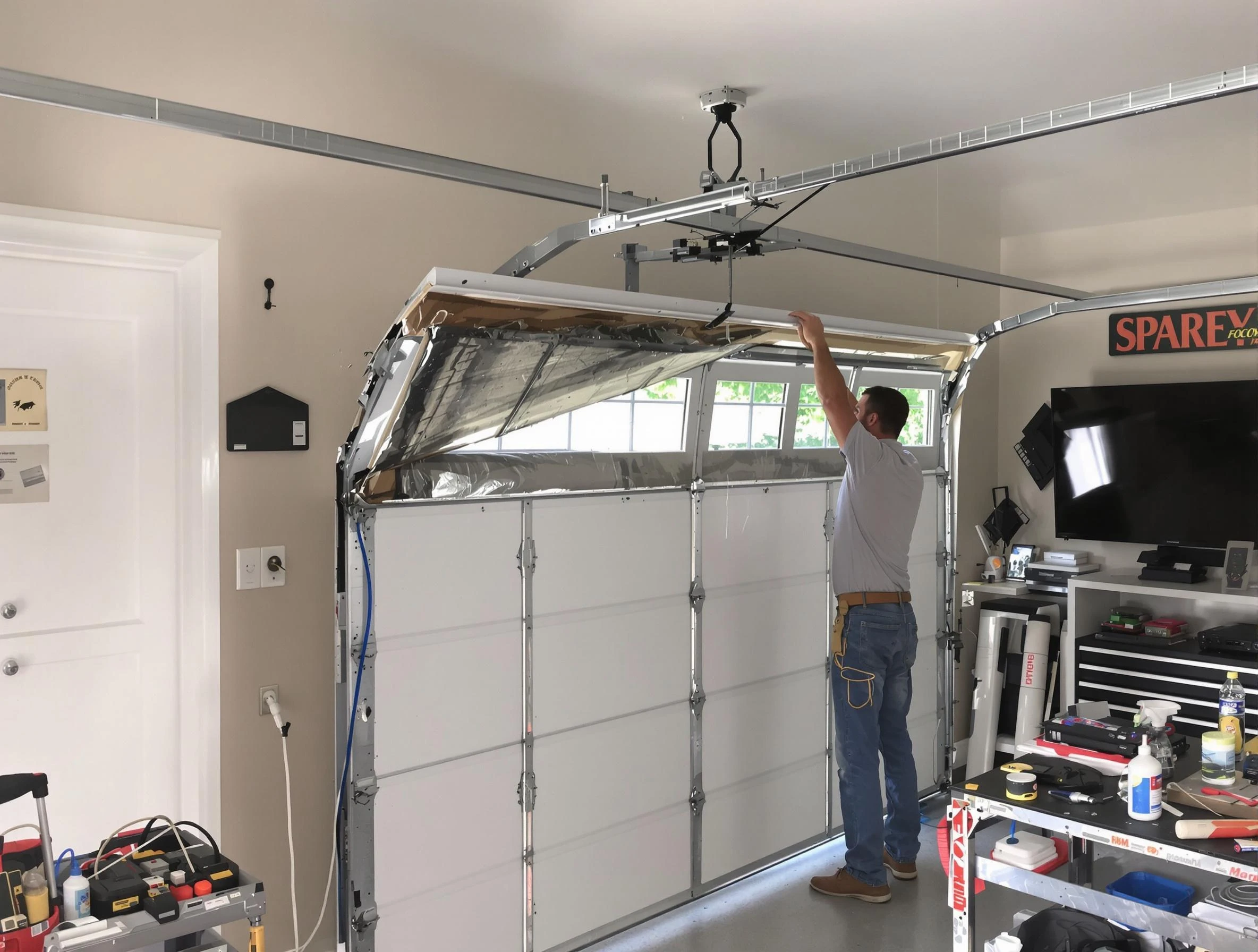 Garage door section replacement by West Haven Garage Door Repair in West Haven